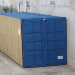 Imagen de central térmica en contenedor reciclado de Barco con calderas de condensación de pellet Okofen